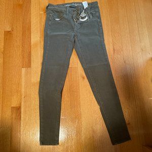Army green skinny jeans
